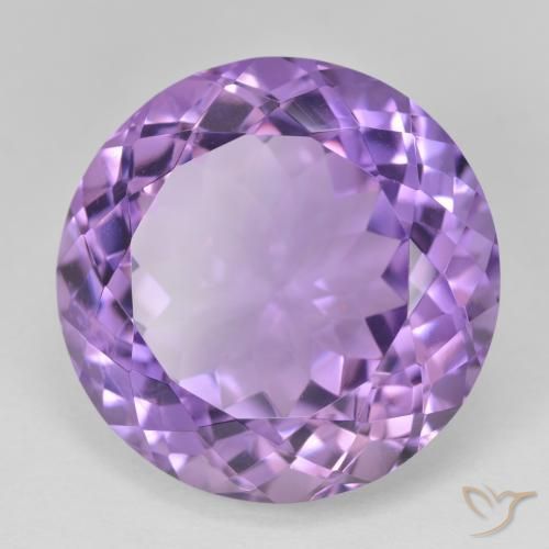 26.56 ct Violet Amethyst Stone, Natural Amethyst in Round Facet Shape for Sale