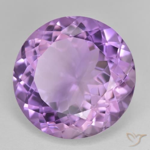 24.28 ct Violet Amethyst Stone, Natural Amethyst in Round Facet Shape for Sale