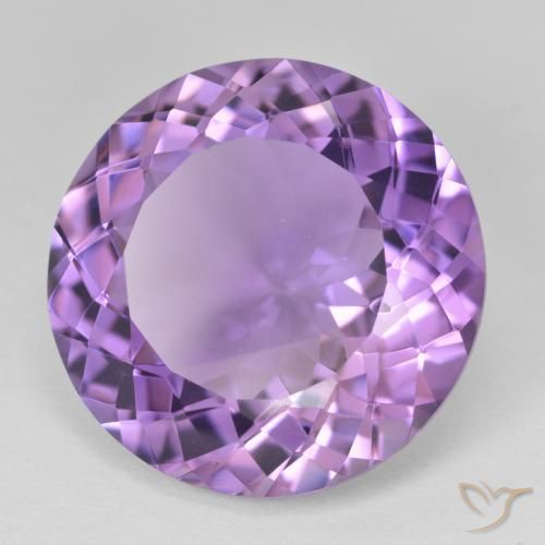 22.99 ct Violet Amethyst Stone, Natural Amethyst in Round Facet Shape for Sale