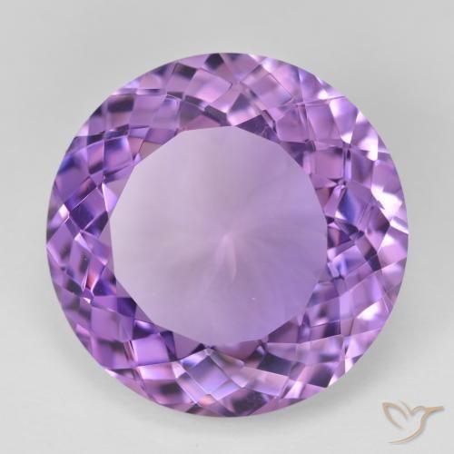 24.81 ct Violet Amethyst Stone, Natural Amethyst in Round Facet Shape for Sale