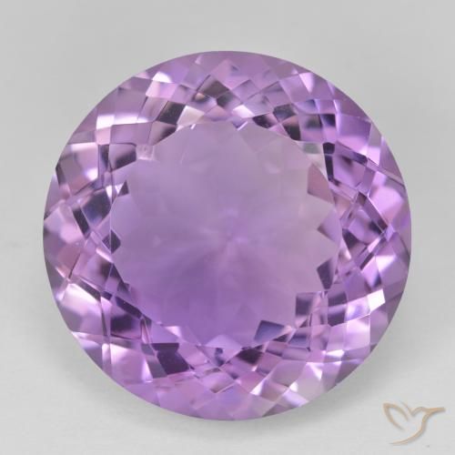 25.45ct Natural Medium Light Purplish-Violet Amethyst, Round, VVS