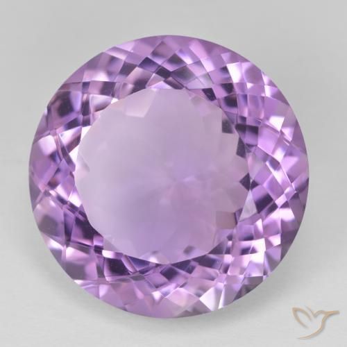 25.45 ct Violet Amethyst Stone, Natural Amethyst in Round Facet Shape for Sale