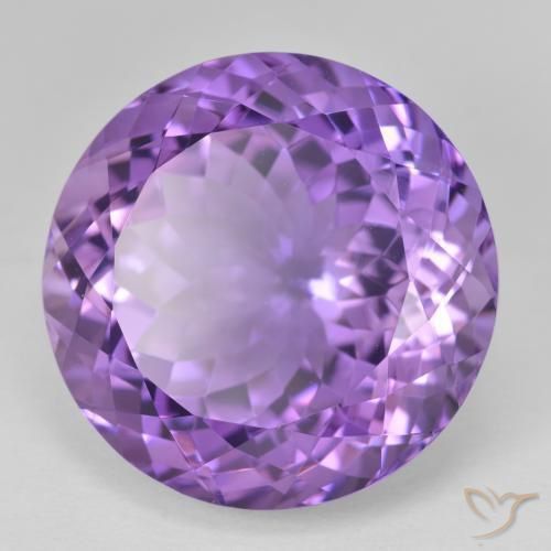 29.03 ct Violet Amethyst Stone, Natural Amethyst in Round Facet Shape for Sale