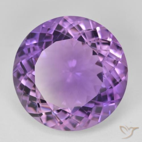 23.46 ct Violet Amethyst Stone, Natural Amethyst in Round Facet Shape for Sale