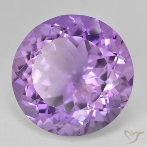 25.91 ct Violet Amethyst Stone, Natural Amethyst in Round Facet Shape for Sale