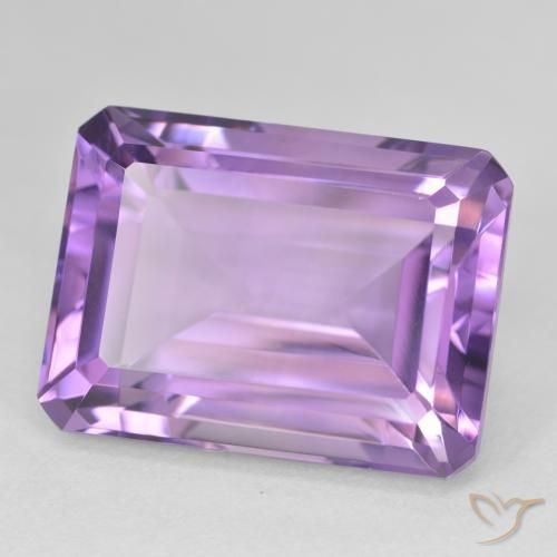 24.08 ct Violet Amethyst Stone, Natural Amethyst in Octagon Step Cut Shape for Sale