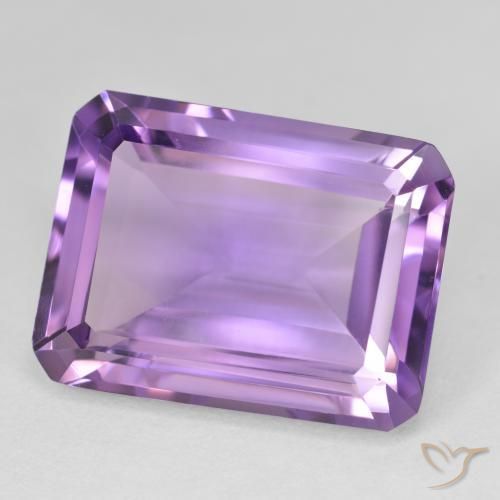 21.16 ct Violet Amethyst Stone, Natural Amethyst in Octagon Step Cut Shape for Sale