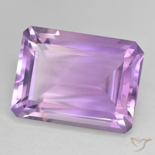 22.72 ct Violet Amethyst Stone, Natural Amethyst in Octagon Step Cut Shape for Sale