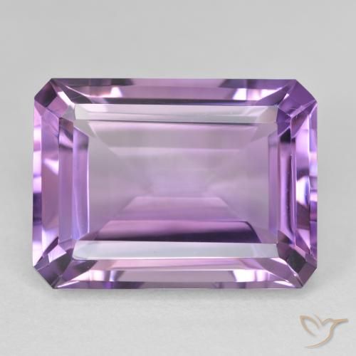 22.42ct Natural Medium Violet Amethyst, Emerald Cut, VVS