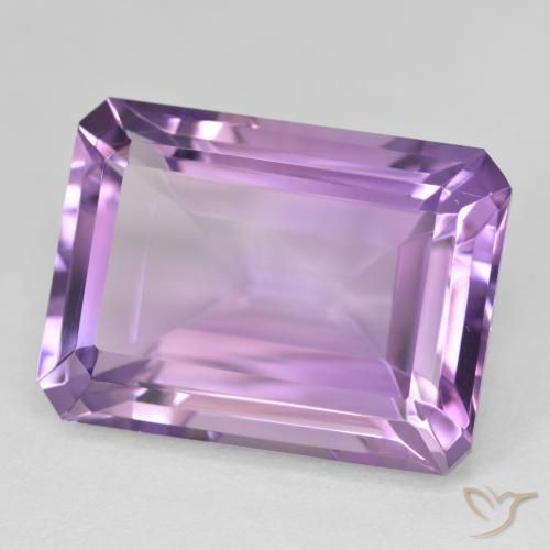 22.42 ct Violet Amethyst Stone, Natural Amethyst in Octagon Step Cut Shape for Sale