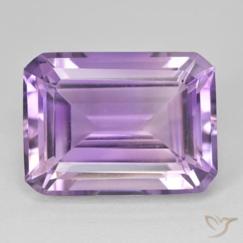 24.01ct Natural Medium Light Purplish-Violet Amethyst, Emerald Cut, VVS