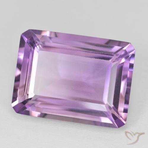 19.16 ct Violet Amethyst Stone, Natural Amethyst in Octagon Step Cut Shape for Sale