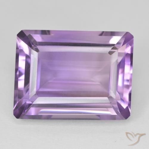 22.54ct Natural Medium Light Purplish-Violet Amethyst, Emerald Cut, VVS
