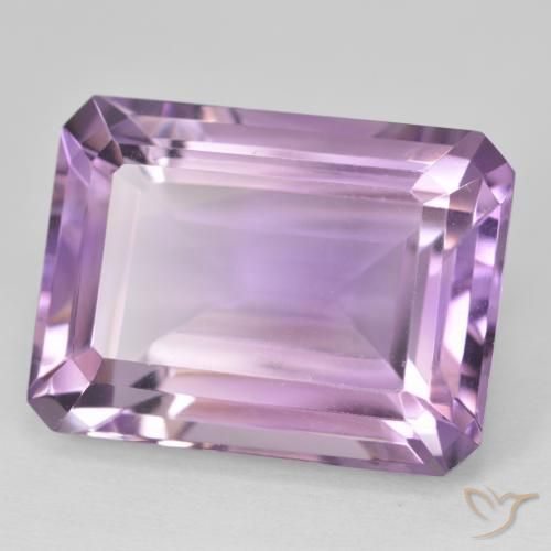 24.54 ct Violet Amethyst Stone, Natural Amethyst in Octagon Step Cut Shape for Sale