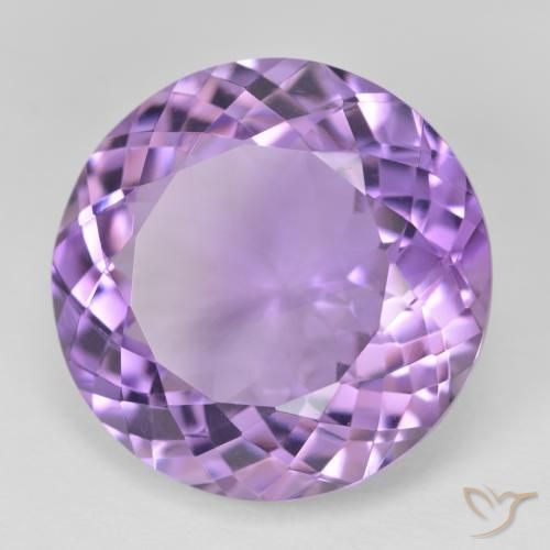 24.86 ct Violet Amethyst Stone, Natural Amethyst in Round Facet Shape for Sale