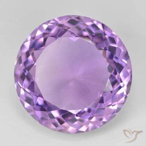 26.15 ct Violet Amethyst Stone, Natural Amethyst in Round Facet Shape for Sale
