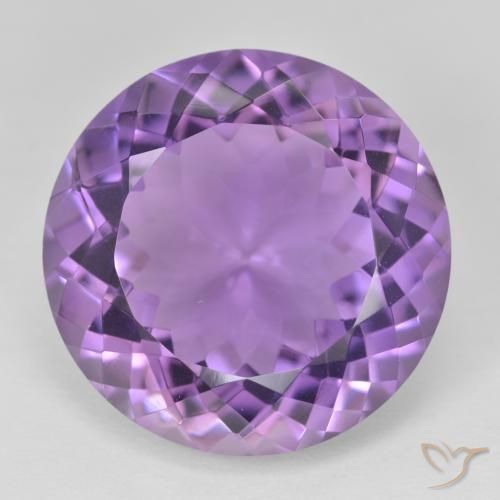 23.77 ct Violet Amethyst Gemstone, Amethyst Gem in Round Facet Shape for Sale.