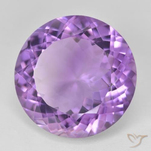 23.77 ct Violet Amethyst Stone, Natural Amethyst in Round Facet Shape for Sale