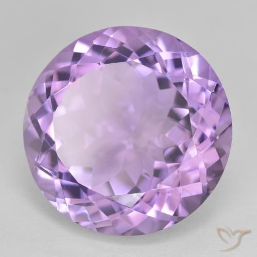 26.02 ct Violet Amethyst Stone, Natural Amethyst in Round Facet Shape for Sale