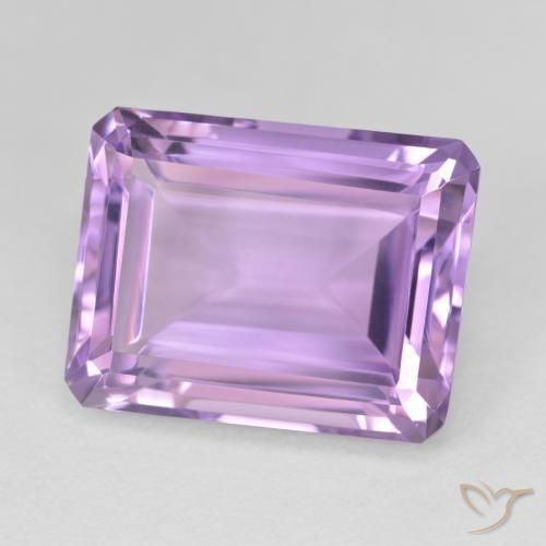 19.16 ct Violet Amethyst Stone, Natural Amethyst in Octagon Step Cut Shape for Sale