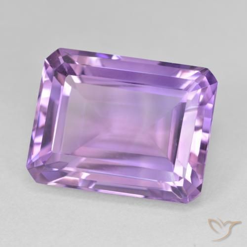 18.88 ct Violet Amethyst Stone, Natural Amethyst in Octagon Step Cut Shape for Sale
