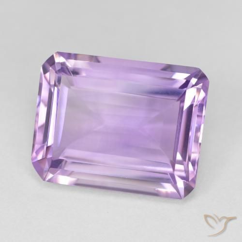 16.51 ct Violet Amethyst Stone, Natural Amethyst in Octagon Step Cut Shape for Sale