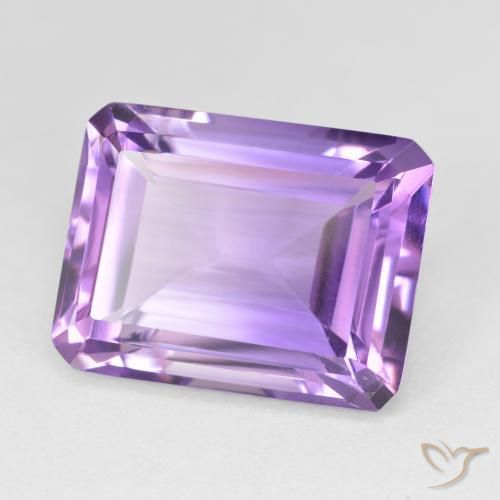 17.75 ct Violet Amethyst Stone, Natural Amethyst in Octagon Step Cut Shape for Sale