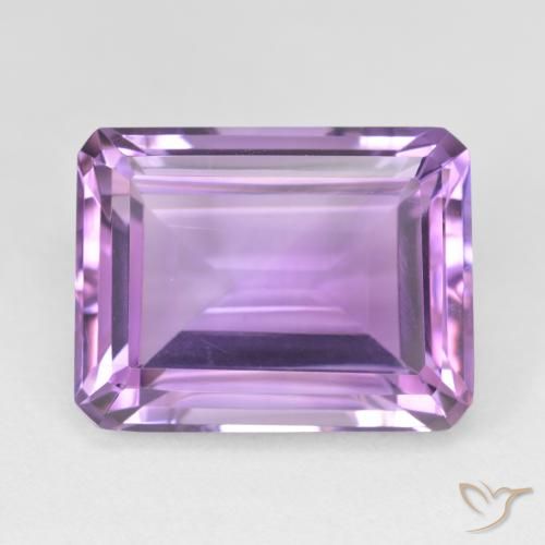 19.33ct Natural Medium Pink Violet Amethyst, Emerald Cut, VVS-VS