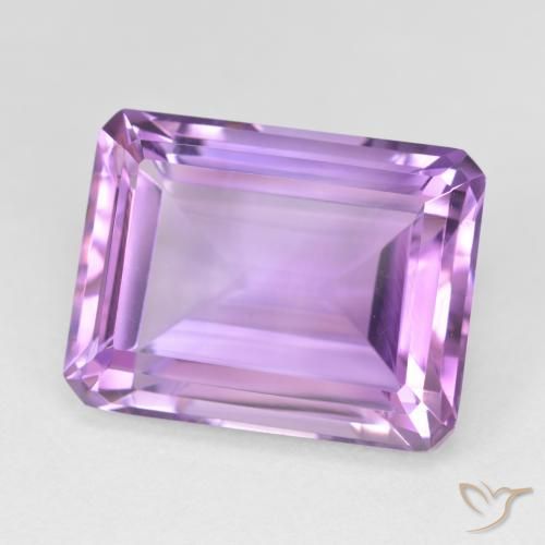19.33 ct Violet Amethyst Stone, Natural Amethyst in Octagon Step Cut Shape for Sale
