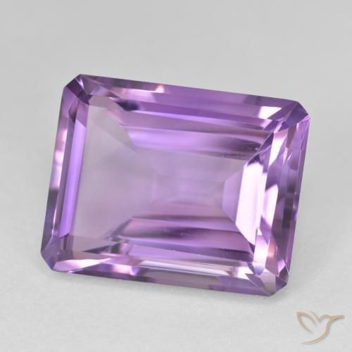 17.40 ct Violet Amethyst Stone, Natural Amethyst in Octagon Step Cut Shape for Sale