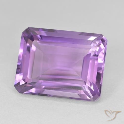 17.67 ct Violet Amethyst Stone, Natural Amethyst in Octagon Step Cut Shape for Sale
