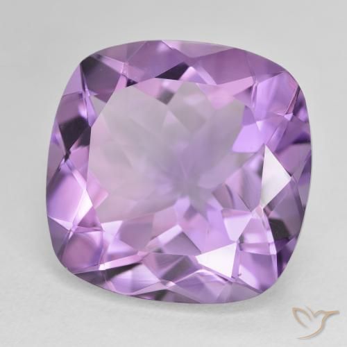 19.07 ct Violet Amethyst Stone, Natural Amethyst in Cushion-Cut Shape for Sale