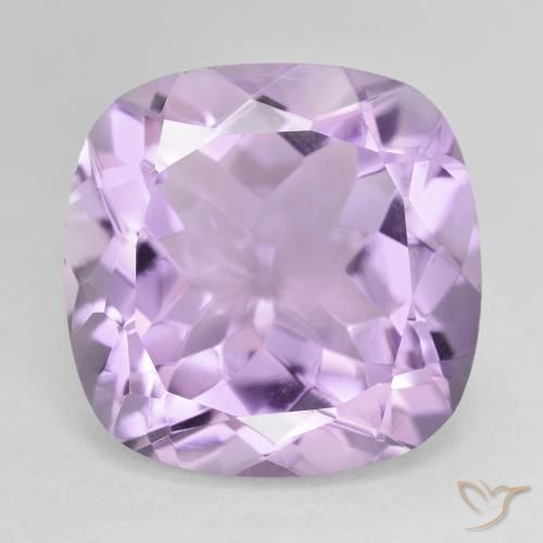 20.37ct Natural Light Pinkish Violet Amethyst, Cushion, VVS