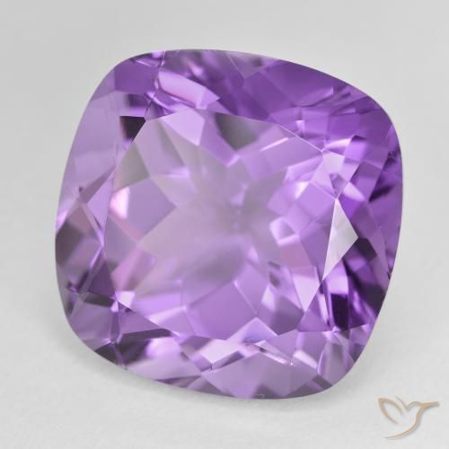 22.37 ct Violet Amethyst Stone, Natural Amethyst in Cushion-Cut Shape for Sale