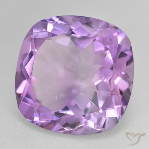 14.83 ct Violet Amethyst Stone, Natural Amethyst in Cushion-Cut Shape for Sale