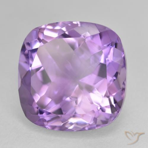 13.73 ct Violet Amethyst Stone, Natural Amethyst in Cushion-Cut Shape for Sale