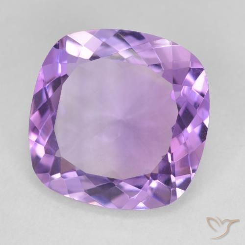 10.76 ct Violet Amethyst Stone, Natural Amethyst in Cushion-Cut Shape for Sale