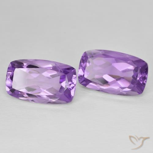 12.56 ctw Violet Amethyst Stones, Natural Amethyst in Cushion-Cut Shape for Sale
