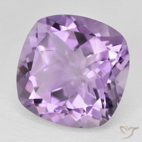 12.25 ct Violet Amethyst Stone, Natural Amethyst in Cushion-Cut Shape for Sale