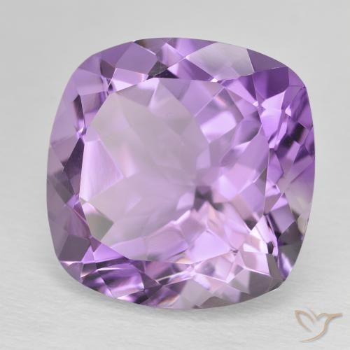 12.69 ct Violet Amethyst Stone, Natural Amethyst in Cushion-Cut Shape for Sale