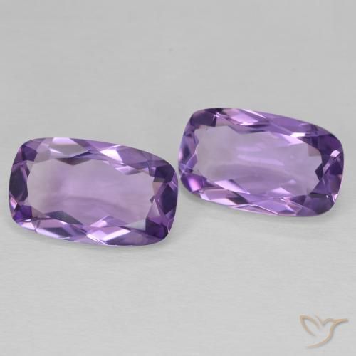 10.51 ctw Violet Amethyst Stones, Natural Amethyst in Cushion-Cut Shape for Sale