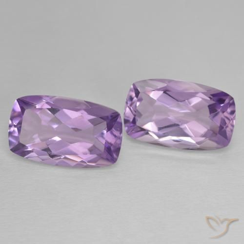 11.86 ctw Violet Amethyst Stones, Natural Amethyst in Cushion-Cut Shape for Sale