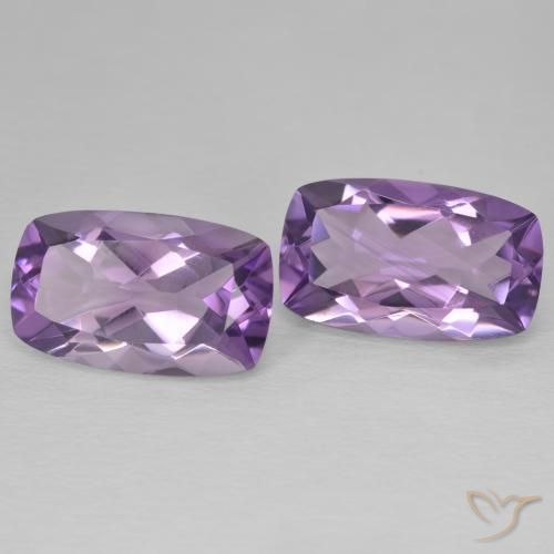 11.98 ctw Violet Amethyst Stones, Natural Amethyst in Cushion-Cut Shape for Sale