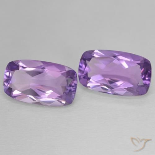 11.54 ctw Violet Amethyst Stones, Natural Amethyst in Cushion-Cut Shape for Sale
