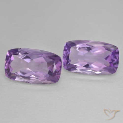 12.80 ctw Violet Amethyst Stones, Natural Amethyst in Cushion-Cut Shape for Sale