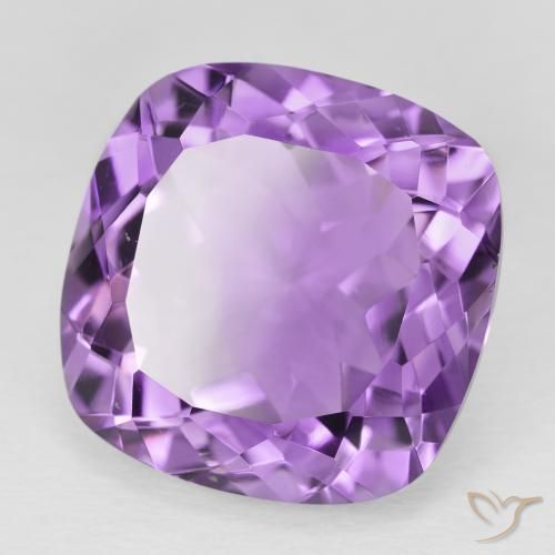 21.27 ct Violet Amethyst Stone, Natural Amethyst in Cushion-Cut Shape for Sale