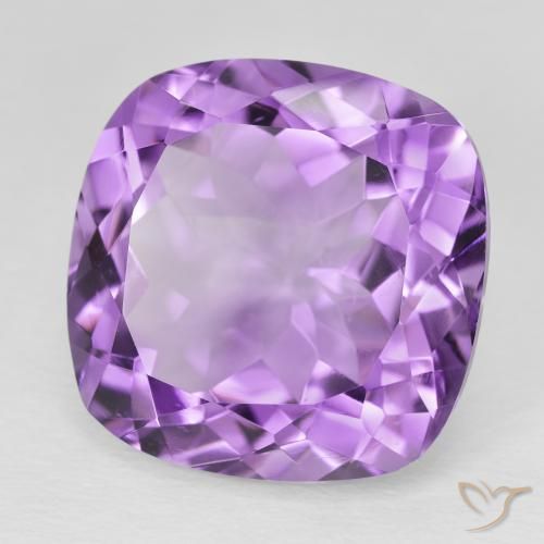 20.80 ct Violet Amethyst Stone, Natural Amethyst in Cushion-Cut Shape for Sale