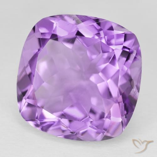 21.72 ct Violet Amethyst Stone, Natural Amethyst in Cushion-Cut Shape for Sale