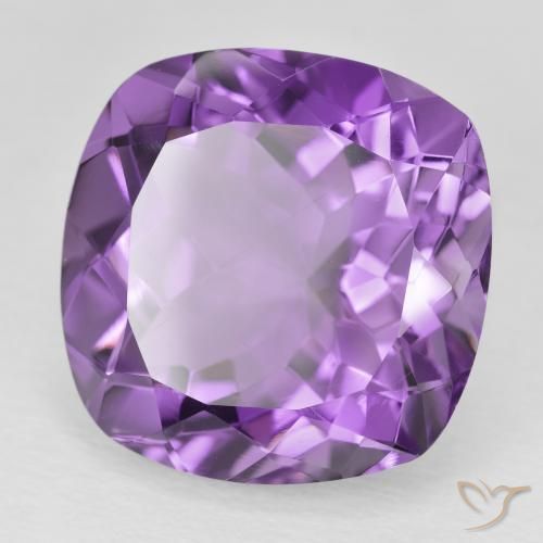 20.98 ct Violet Amethyst Stone, Natural Amethyst in Cushion-Cut Shape for Sale