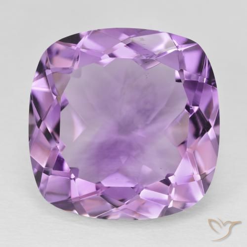 20.53ct Natural Medium Light Purplish-Violet Amethyst, Cushion, VS